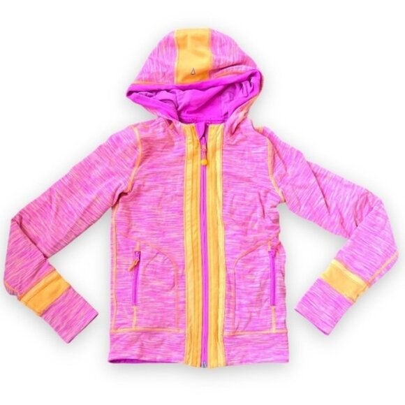 Girls Ivivva pink and Orange perfect your practice reversible jacket size 10 - Picture 1 of 7